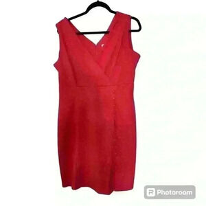 Like New Boutique Bleecker 126- Tomato Melon Linen Look Dress Size 12